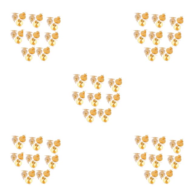 bedienty 100 Sets Ear Stud Tray Making Findings Earrings Stoppers Bottom Craft Hypoallergenic Earring Accessory Adults Using Gold Color/ 12mm 5Set