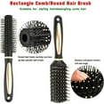 thumbnail image 3 of Abaima 5 Pieces Hair Brush Comb Set Detangling Paddle Brush Round Hair Tail Comb Wet Dry Brush for Women Men Hair Styling(Black), 3 of 7