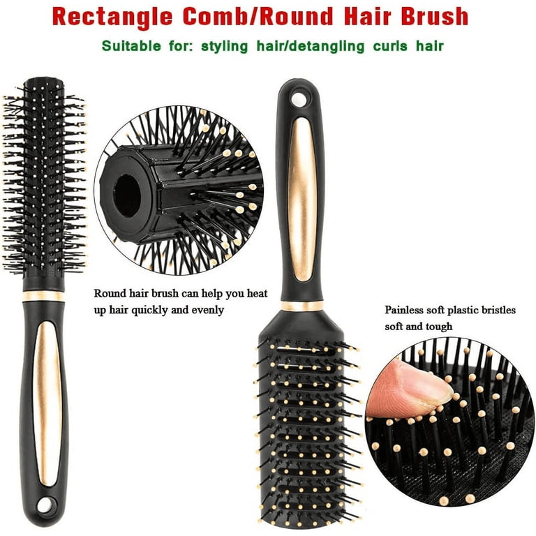 Abaima 5-Piece Hair Brush and Comb Set, Anti-Static photo 3