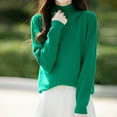thumbnail image 5 of Fartey Womens Turtleneck Sweaters Cozy Fall High Neck Knit Sweater Slim Fit Long Sleeve Pullover Sweaters Fashion Winter Warm Sweater Green S, 5 of 9