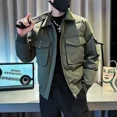 thumbnail image 4 of Rebajas de invierno de abrigos masculinos con cremallera en V, chaquetas cargo para hombre, estéticas, de alta calidad, nuevas en las elegantes ofertas de Harajuku, diseñador de lujo Joker, 4 of 5