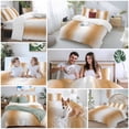 thumbnail image 5 of 3 Piece Burnt Orange White Ombre Duvet Cover Set Queen Size,Microfiber Comforter/Quilt Cover with Corner Ties and 2 Pillowcases,Modern Abstract Art Farmhouse Gradient Soft Bedding with Zipper Closure, 5 of 8