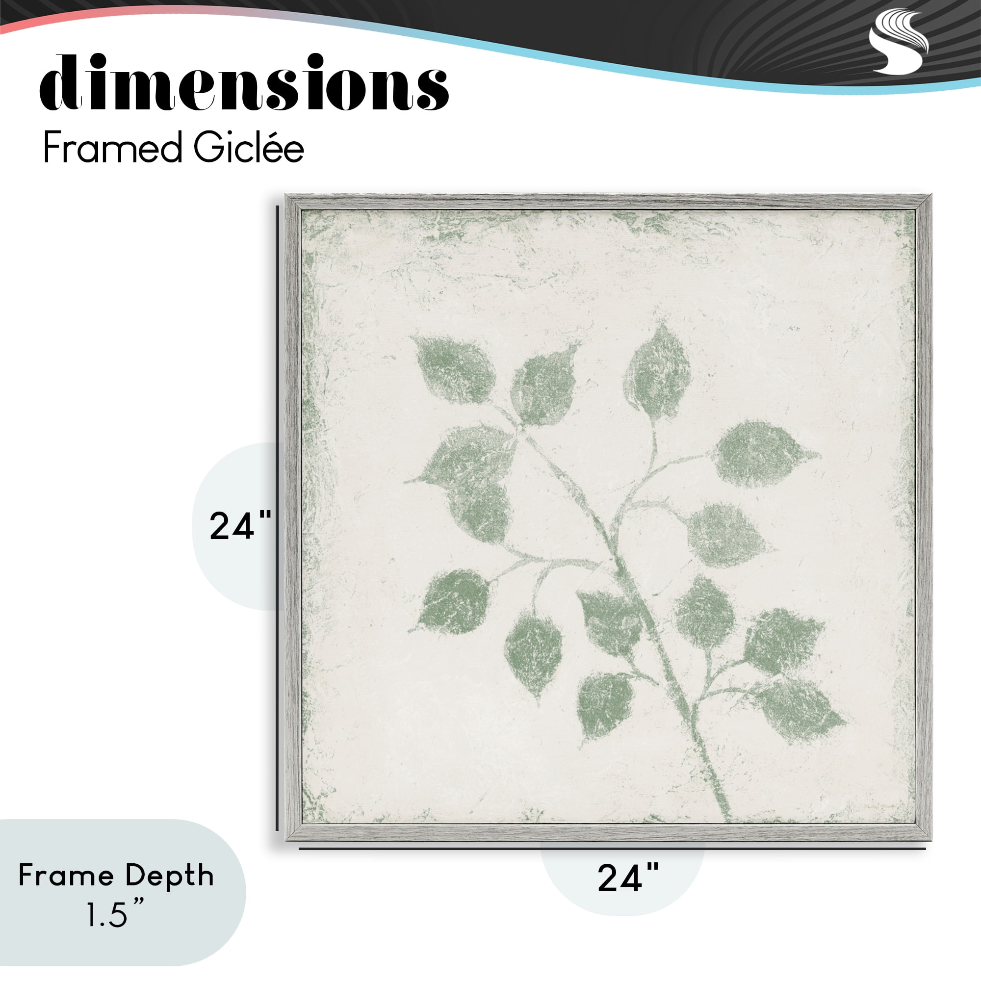 Stupell Industries November Leaves Plant Sprig Gray Framed Giclee Art, design by Michael Marcon