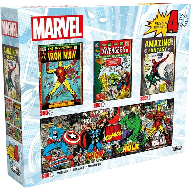 Buffalo Games 4x1 Marvel Comics Multipack Jigsaw Puzzles - Walmart.com