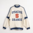 thumbnail image 5 of Women's Gameday Couture White Syracuse Orange Oversized Vivid Turtleneck Sweatshirt, 5 of 5