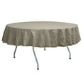 thumbnail image 1 of Ultimate Textile (5 Pack) Embroidered Pintuck Taffeta 84-Inch Round Tablecloth Taupe, 1 of 3