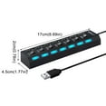 thumbnail image 3 of YUEVE Super Air Jacks Port USB Hub Splitter 7 Port USB 2.0 Hub For Laptop USB Port Expander With On/Off Individual Compatible For All USB Device, 3 of 7