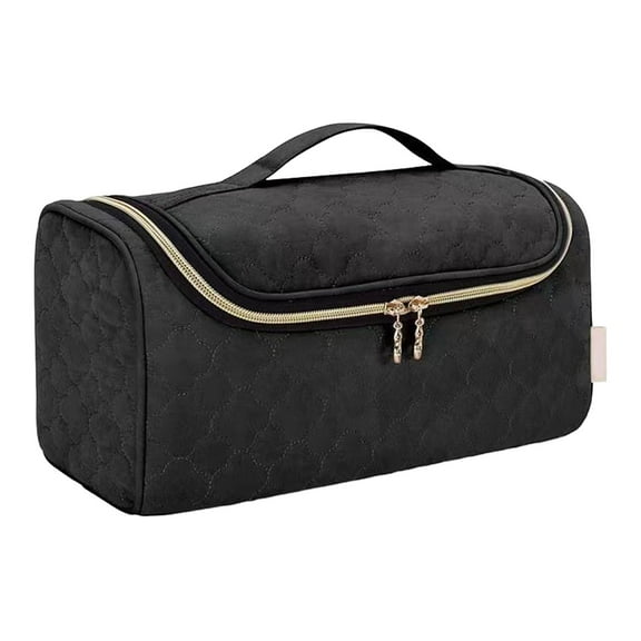 TOOYFUL Hair Curler Storage Bag with Hanging Hook Carrying Waterproof Bathroom Lightweight Professional Curling Brush Holder Portable black