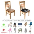 thumbnail image 5 of Black Gothic Sun Moon Flower Pattern Seat Covers for Dining Room Chairs Set Of 4,Stretch Printed Washable Chair Seat Cover with Elastic Ties and Button,Removable Waterproof Couch Cushion Covers, 5 of 6