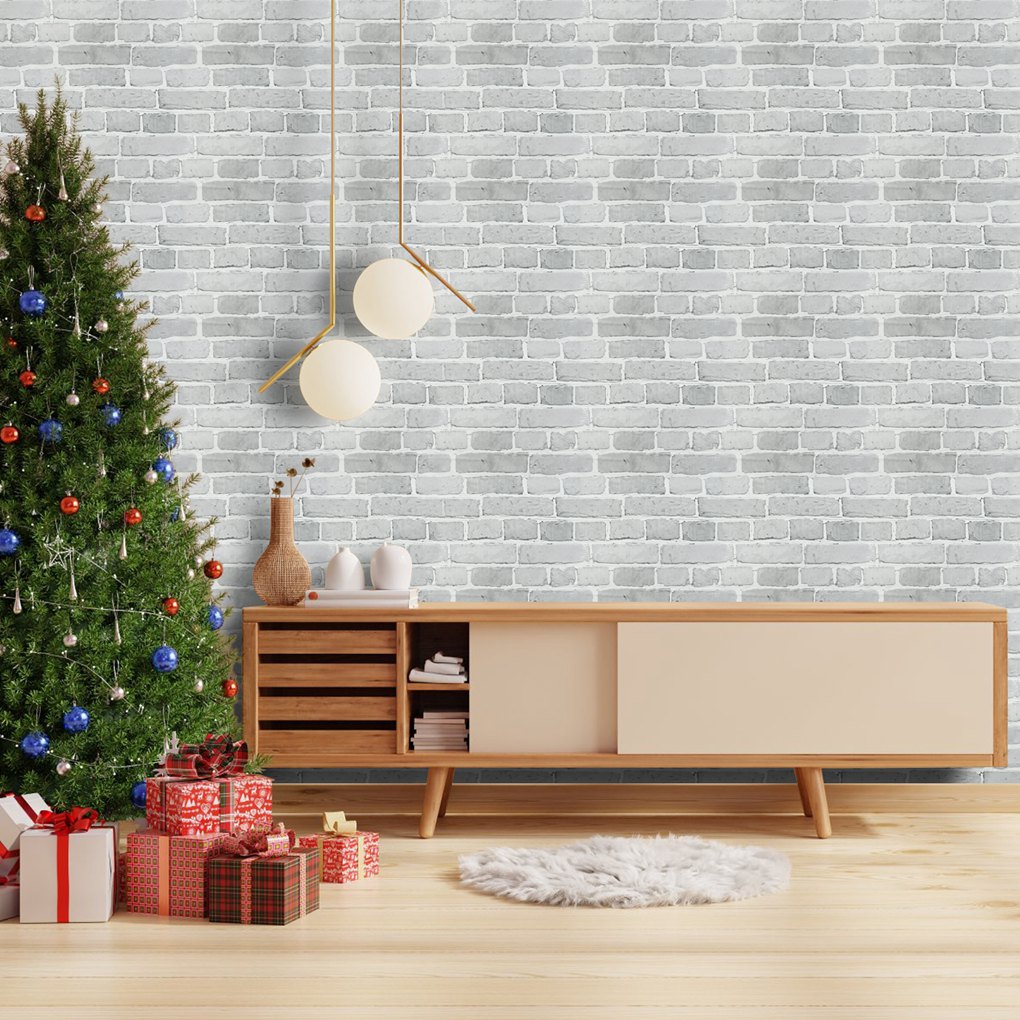 Arthome Peel and Stick Brick Wallpaper 17''x120'' Self Adhesive Contact Paper Waterproof Vinyl Film Wall Paper for Brick Vinyl Paper for Bedroom,Living Room,Fireplace,Stair,Room Decor(Gray)