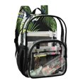 thumbnail image 2 of Large Clear PVC Backpack Heavy Duty See Through Backpack for Adults Work Travel, Black Palm Fronds Printed 12L, 2 of 8