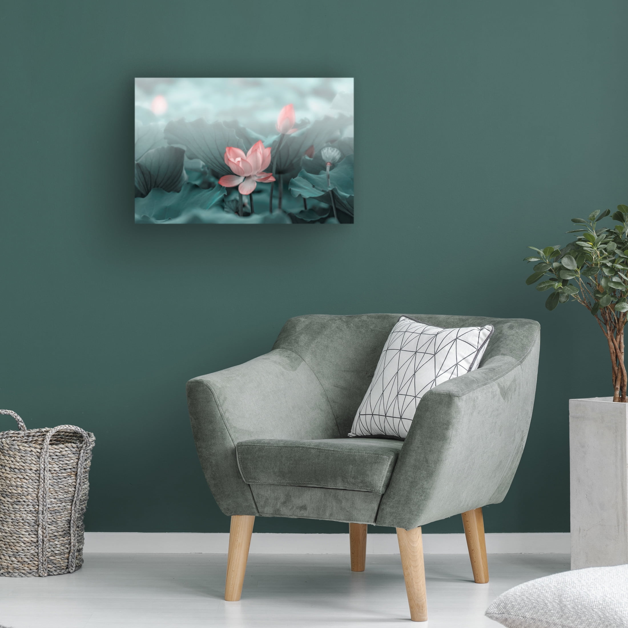 Trademark Fine Art Betty Liu Lotus Flower and Bud Canvas Wall Art