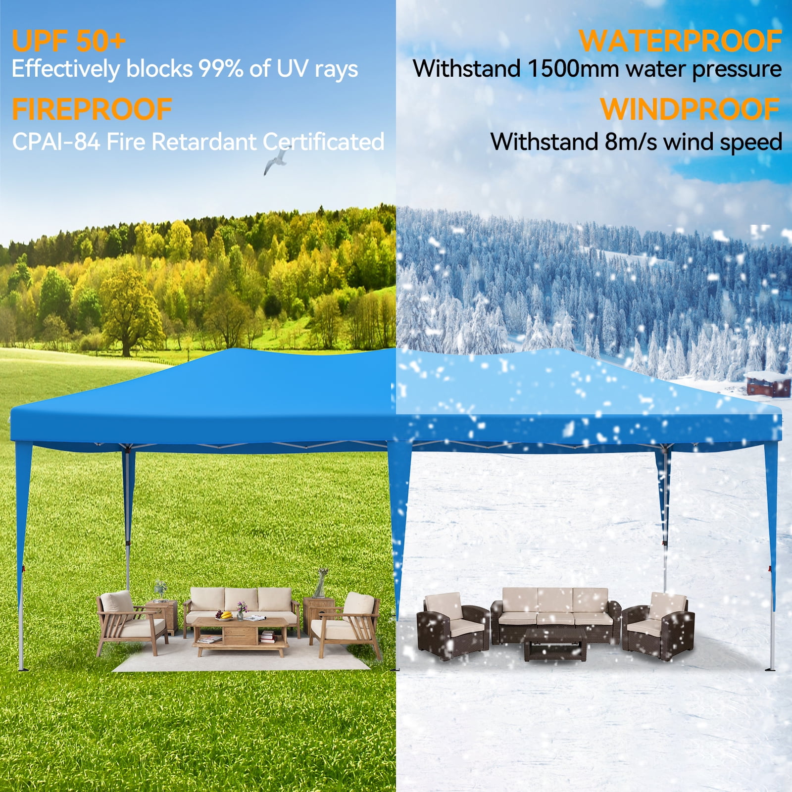 VECUKTY 10 x 20ft Pop up Canopy Tent with 6 Sidewalls