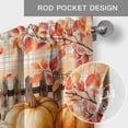 thumbnail image 6 of Fall Dogs Farmhouse Short Window Curtain Valances, Thanksgiving Orange Plaid Pumpkin Maple Tree Rod Pocket Kitchen Valances for Living Room Bedroom Bathroom Cafe 60" x 18", 6 of 8