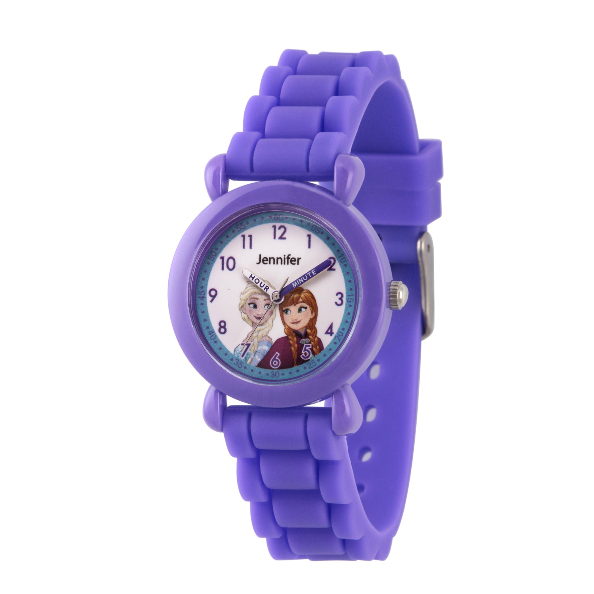 Disney Frozen Elsa and Anna Girls' Purple Plastic Watch, 1-Pack