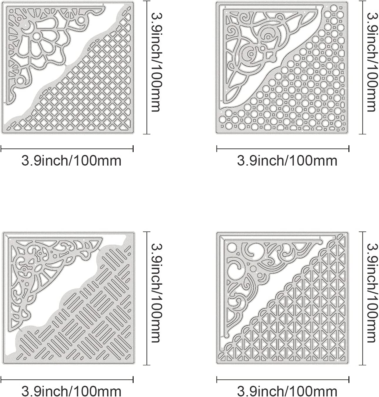 Square Frame Metal Cutting Dies – Carbon Steel – Scrapbooking, Embossing, Card Craft Stencil – Rectangles/Squares