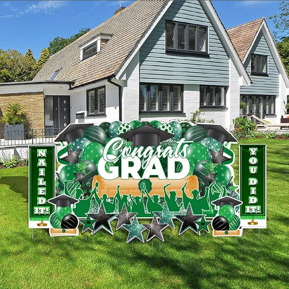 Victory Store Green Congrats Grad 36" x 72" Graduation Party Sign 22772