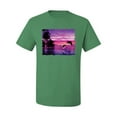 thumbnail image 2 of Wild Bobby, Majestic Dolphins Jumping During Sunset, Animal Lover, Men Graphic Tees, Kelly, Large, 2 of 3