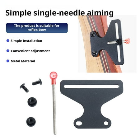 Ettsollp Single Pin Sights Adjustable Height Archery Sights Equipment Recurve Compound Bow Aiming Sights Hunting Accessories for Shoot Sports