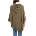thumbnail image 2 of SAYFUT Ponchos Sweater Hooded Cape with Fringed Hem Crochet Poncho Knitting Patterns for Women, 2 of 8