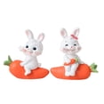 thumbnail image 1 of 2 lindas figuras de conejo zanahoria, figuras de animales en miniatura, parejas de conejos de resina Conejito, 1 of 8