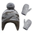 thumbnail image 3 of Gorro de dinosaurio, gorro de punto con pompón, guantes, manopla, conjunto cálido de invierno para bebé pequeño, 3 of 5