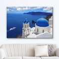thumbnail image 2 of HFDF Beautiful Scenery Landscape Amazg Santori with Churches and Sea View Greece Canvas Art Wall Art - 10x8inch Framed, 2 of 5