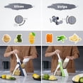 thumbnail image 3 of Kitchen Mandoline Safety Slicer Manual Multifunction All Vegetable Cutter Stainless Steel Blade, Julienne, Cubes, Carrot Fried Potato Cutter, Euroshopping - Gray, 3 of 5