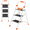 White,Orange, variant on 2 Step Ladder, Folding Step Stool with Orange Cushioned Handle, White Sturdy Step Ladder with Wide Anti-Slip Pedal, 900 lbs Capacity Heavy Duty Step Stool with Safety Lock for Kitchen, Home & Garage
