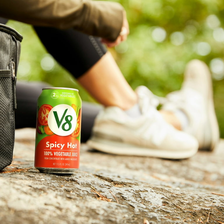 V8 Spicy Hot 100% Vegetable Juice Can 11.5 fl oz Pack of 6 Gluten