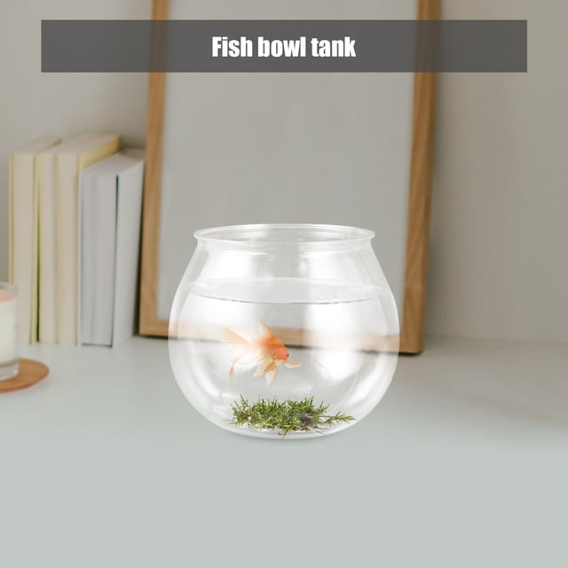 Phenofice Bol à Poisson en Plastique Transparent Rond avec Résistance à l'Usure pour Décoration Maison et Bureau