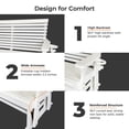 thumbnail image 2 of HDPE Patio Glider with Cupholders, Poly Lumber Weather-Resistant Outdoor Glider Bench, for Patio, Porch, Yard (2-Seater, White), 2 of 7