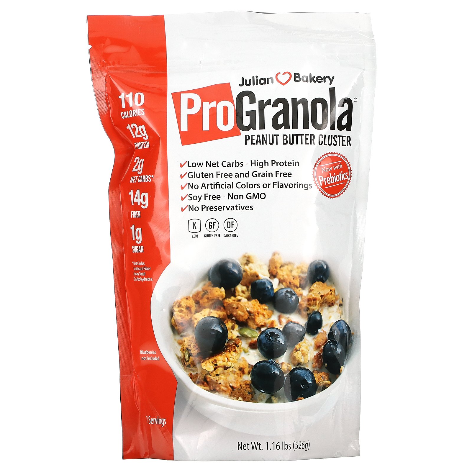 Pro Granola, Peanut Butter Cluster, 1.16 lbs (526 g), Julian Bakery