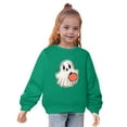 thumbnail image 3 of Odeerbi Toddler Boys Girls Halloween Ghost Crewneck Sweatshirts Fall Winter Cotton Sweatshirt Toddler Kids Cute Solid Color Long Sleeve Sweatshirts Top Toddler Clothes Green, 3 of 8