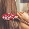 thumbnail image 3 of Red Christmas Snowflake Pattern Hair Brush,Girls Detangling Hair Brush,Glide Through Tangles with Ease for Wet & Dry Hair,8.8"X2.8", 3 of 7