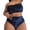 Blue, variant on Womens Swimwear Velvet Solid Leopard Bandeau High Waist Bikini Womens Summer Tops,Purple,XL
