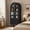 Black, variant on Walsunny 6-Tier Arched Bookshelf, Farmhouse Bookcase with Glass Doors & Drawers, 70" Tall Display Shelf, Wooden Storage Cabinet for Living Room, Dining Room, Black