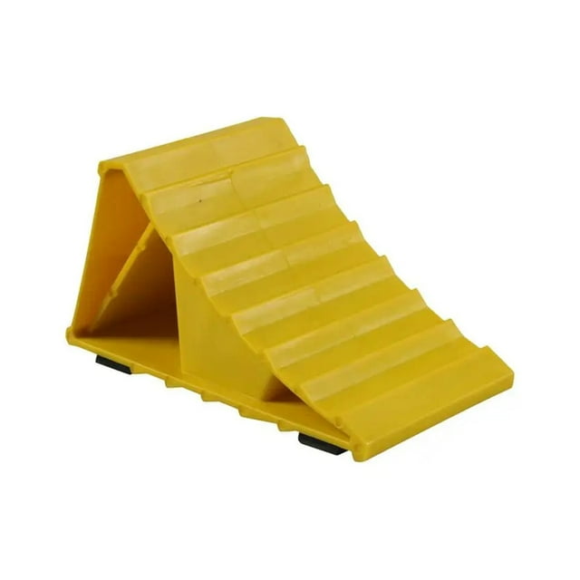Car Tyre Slip Stopper Anti Slip Yellow Triangular Wheel Stopper Portable Car Ramps With Grooves RV Accessories Tire Support Pad ,Easy Operate