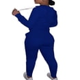 thumbnail image 2 of Women Hooded Tops Trousers Pocket Drawstring Elastic Waist Set, 2 of 7