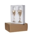 thumbnail image 1 of Juego de 2 uds de copas de boda personalizadas, copas de champán para bodas, flautas rústicas de encaje de arpillera Adepaton 2026359-1, 1 of 1