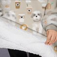 thumbnail image 3 of Oversized Wearable Blanket Hoodie,Cute Shih Tzu Dog and Coffee Pattern Sherpa Blanket Hoodie with Super Pockets,Super Warm Fuzzy Pullover for Women & Men, 3 of 6