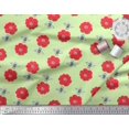 thumbnail image 2 of Soimoi Modal Satin Fabric Floral & Bee Insects Print Fabric by The Yard 42 Inch Wide, 2 of 3