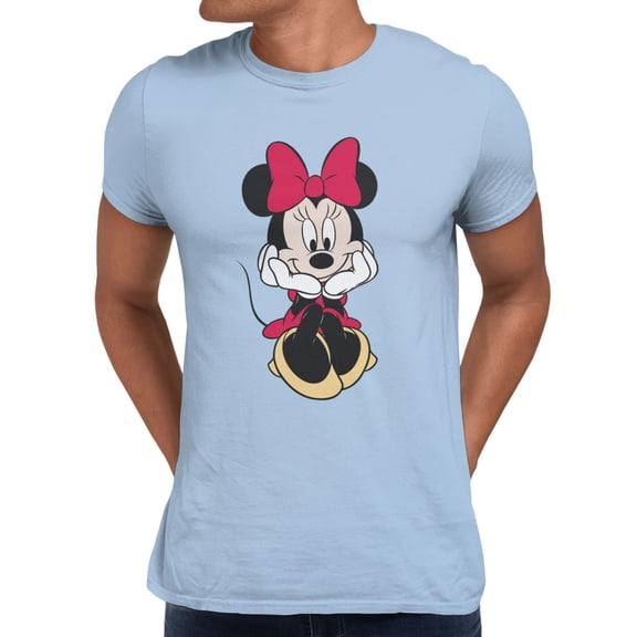 Disney Minnie Mouse Mouse Vintage Men's T Shirt (Light Blue, S-XXXL)