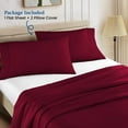 thumbnail image 5 of 1100 Thread Count 100% Egyptian Cotton 3-Piece Flat Sheet (1 Flat + 2 Pillow Covers) Size King Color Burgundy Solid, 5 of 5