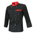 thumbnail image 1 of Hombre Mujer Chaqueta Cocinero Chaqueta Baker Chaqueta Cocinero para proteger Black L, 1 of 8