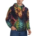 thumbnail image 2 of Lsque Whimsical Dragon Color Cool Pattern Casual Men's Hoodie,Hooded Sweatshirt with Kangaroo Pocket,Pullover Hoodie-XX-Large, 2 of 7