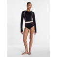 thumbnail image 2 of Ozark Trail Women's and Women's Plus Size Rash Guard Swim Top with Long Sleeves, Size XS-3X, 2 of 5
