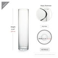 Nestora Quality Thick Weighted Clear Cylinder Glass Vases, 3" W x 12" H