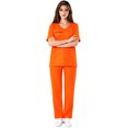 thumbnail image 3 of Women Prisoner Costume Number Print Short Sleeve Tops Pants Inmate Outfit Set for Halloween Cosplay, 3 of 7