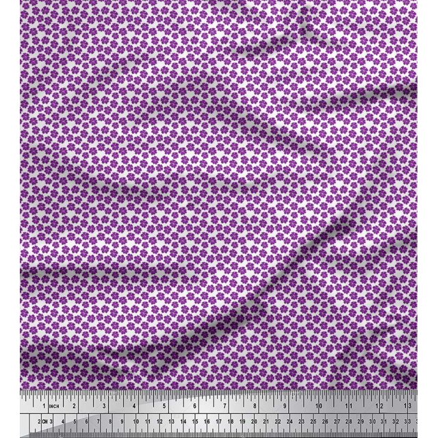 Soimoi Poly Georgette Fabric Floral Small Fabric Prints by Yard 52 Inch Wide